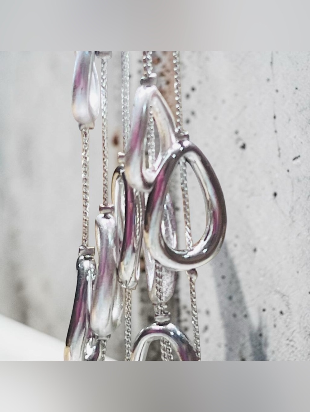 New York & Company Silver Multi-Strand Teardrop Necklace